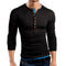 New Arrived Men Cotton Round Neck Long Sleeves Slim Fit Casual Tops