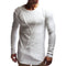 Men White Black Long Sleeves Patchwork Slim Fit Casual T-shirt