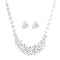 Creative Snowflake Shape Pendant Silver Alloy Necklace Earrings Wedding Set