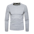 Men Cotton Solid Color Long Sleeves Special Neck Slim Fit Tops