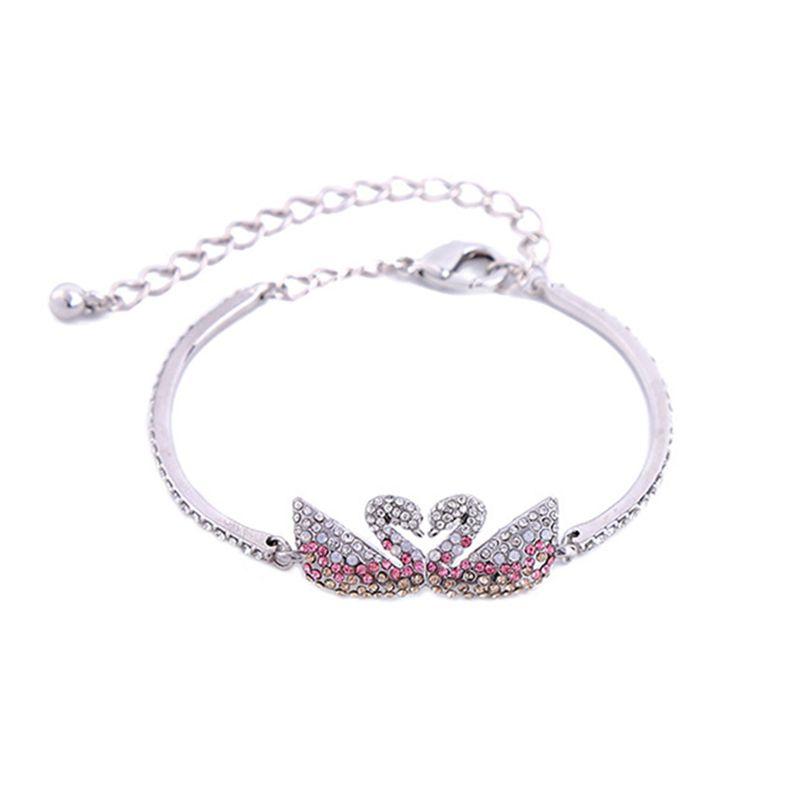 Hot Selling Style Women Fashion New Arrival Classic Swans Pattern Rhinestone Bracelet