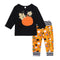 2 Pcs Set Halloween Boys And Girls Pumpkin Printed Festival Long Sleeves Tops And Pants