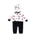 2Pcs Set Baby Unisex Christmas Cotton Long Sleeves Multicolor Elk Printed Romper With Hat