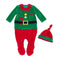 2 Pcs Set Baby Unisex Christmas Thickened Santa Claus Pattern Long Sleeves Romper With Hat
