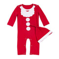 2 Pcs Set Baby Unisex Christmas Cute Santa Claus Pattern Long Sleeves Romper With Hat