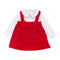 2 Pcs Set Baby Girl Christmas Cotton Red Dress And White Long Sleeves Top