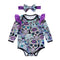2 Pcs Set Halloween Baby Girl Cotton Skull Printed Long Sleeves Bodysuit With Headband