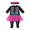 2 Pcs Set Halloween Baby Girl Cotton Bone Pattern Long Sleeves Romper With Headband