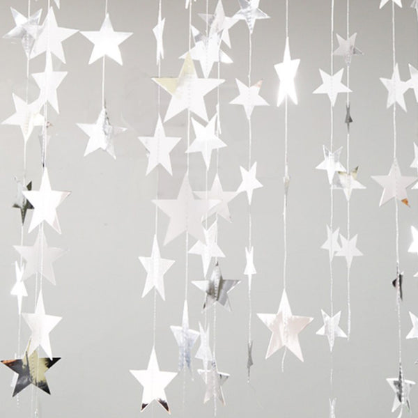 4M Pentagonal Stars Pendant Mirror Thick Cardboard Birthday Party Festival Christmas Decoration Supplies