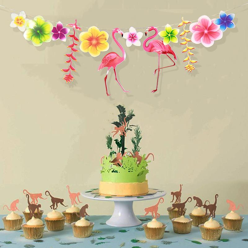 3M Lovely Wedding Festival Window Jungle Theme Party Flamingo Garlands Party Decoration
