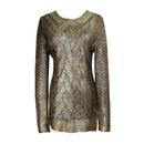 Fashion Handmade Knitwear Unique Gilding Process Braided Pattern Loose Sweater