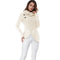 Hot Sale Women Irregular Cross Design Solid Color Loose Turtleneck Sweater