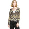 Elegant Women Classic Zig Zag Pattern New Arrival V Neck Long Sleeves Knitted Cardigan