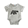 Family Matching Outfits Cotton Gray Short Sleeve Black Bear Printed Cute Baby Rompers Dad Mom Children T Shirts