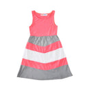 Family Matching Outfits Mom Daughter Cotton Pink Sleeveless Gray Joint Printed Slim Fit Outdoor Dress