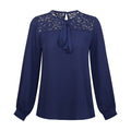 Elegant Office Lady Work Wear Solid Color Long Sleeves Chiffon Blouse With Bowknot
