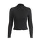 Women Daily Wear Solid Color Slim Long Sleeves Bottoming Top