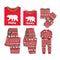 2 Pcs Set Red Cotton Bear Printed Long Sleeves Christmas Matching Family Outfits