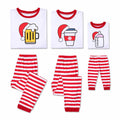 Christmas Sleepwear Set Drink Printed Long Sleeves Matching Family Outfits