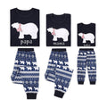 Cute White Bear Printed Long Sleeves Pajamas Set Christmas Matching Family Outfits