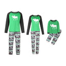 Cute Elk Printed Cotton Pajamas Set Christmas Color Blocking Matching Family Outfits