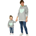 New Arrived Cotton Heart Printed Matching Family Outfits Hoodies With Hat