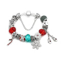Hot Sale Unique Design Christmas Snowflake Shape Women Beads Charm Bracelets