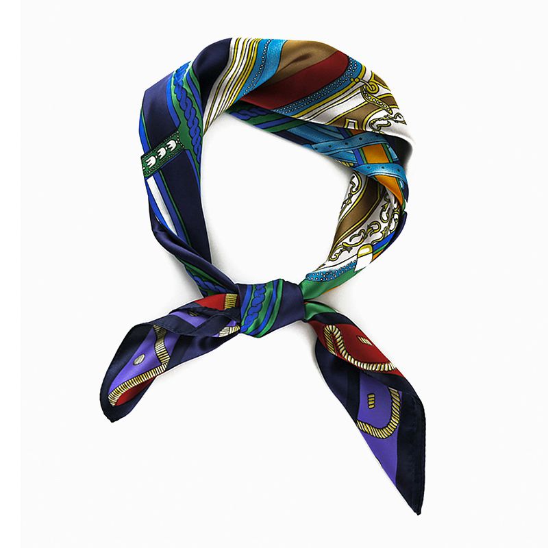 Elegant Women Classic Print Multicolor Fashion Imitated Silk Scarf