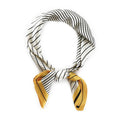 Women New Arrival Multifunctional Use Classic Stripes Print Silk Scarf