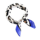 Classic Color Blocking Design Elegant Women Fashion Leopard Print Silk Square Scarf