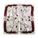 Women Fashion Color Blocking Design Classic Tassels Print Square Silk Scarf