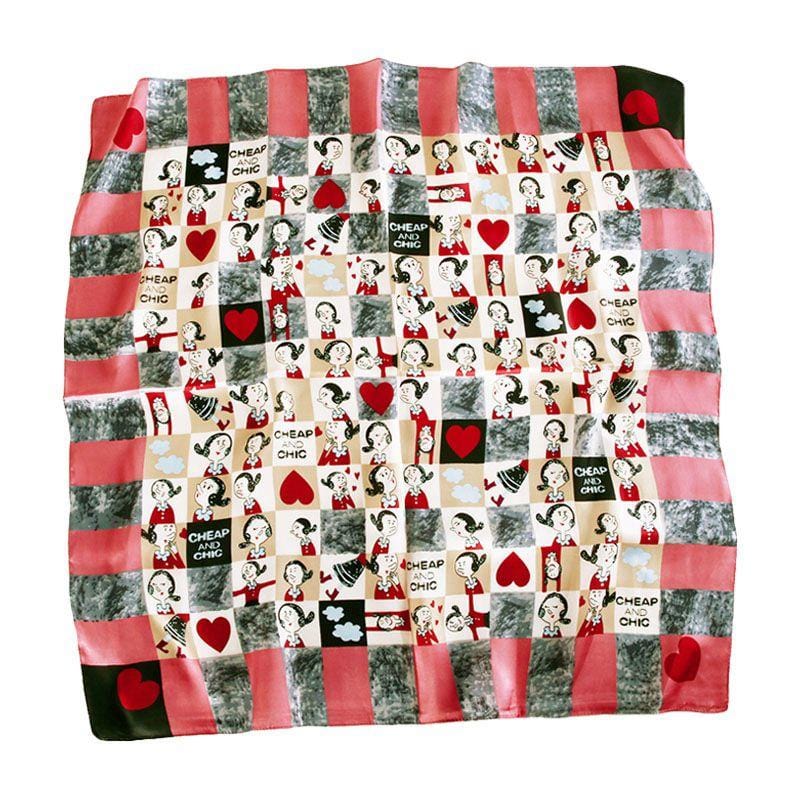 Women Fashion Cartoon Character Oliver Printed Bright Color Scarf