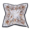 Fashion Women Bright Color Lily Flower Print High Quality Satin Square Scarf