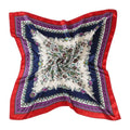 Women New Arrival Bright Color Blocking Floral Printed Square Scarf