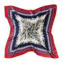 Women New Arrival Bright Color Blocking Floral Printed Square Scarf