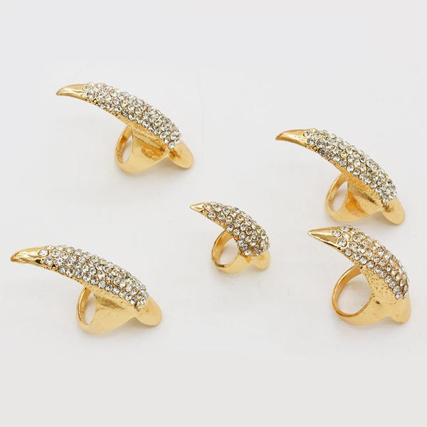 5pcs/set Men And Women Holloween Horrible Party Accessory Rhinestone Alloy Rings