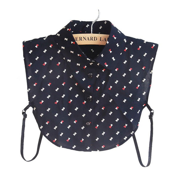 Classic Hot Sale Dot Print Fashion Women Office Wear Winter False Collar