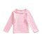 Girls Cotton Solid Color Long Sleeves Blank Basic Tops