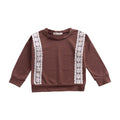 Baby Girls Cotton Soild Color Lace Design Long Sleeves Cute Tops