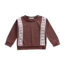 Baby Girls Cotton Soild Color Lace Design Long Sleeves Cute Tops