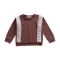 Baby Girls Cotton Solid Color Lace Design Long Sleeves Cute Tops
