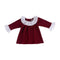 Hot Selling Girls Cotton Red Ruffle Neck Long Sleeves Cute Dress