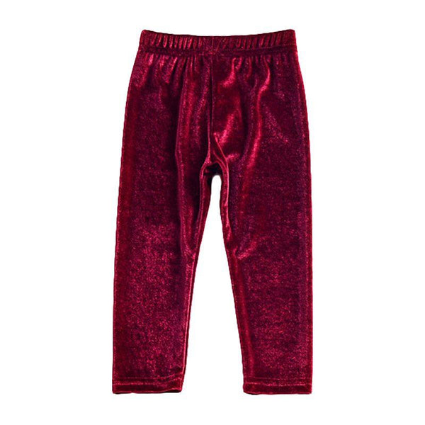 Baby Girls Velvet Vintage Solid Color Slim Leins Straight Pants