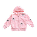 Lovely Girls Cotton Flower Embroidered Long Sleeves Coat With Cap