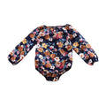 Baby Girls Cotton Pretty Flower Printed Long Sleeves Bodysuit