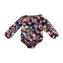 Baby Girls Cotton Pretty Flower Printed Long Sleeves Bodysuit