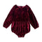 Hot Sale Baby Girls Velvet Purple Long Sleeves Vintage Bodysuit