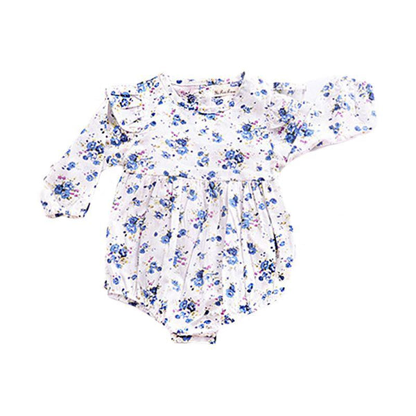 Baby Girls Cotton Fresh Floral Printed Long Sleeves Bodysuit