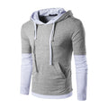 Fashion Style Men Cotton Patchwork Long Sleeves Slim Fit Hoodies