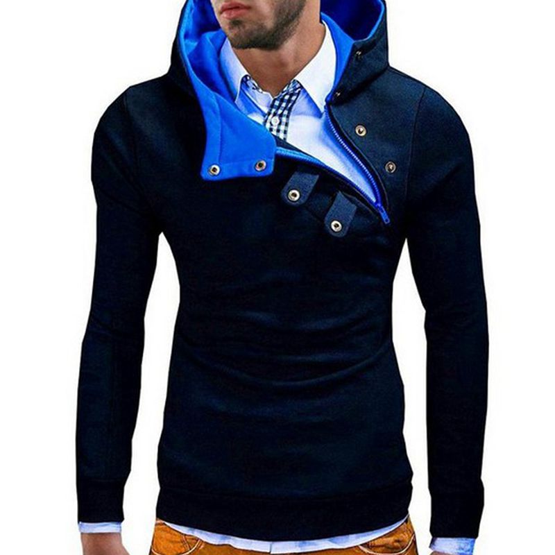 Latest Style Men Cotton Special Design Button Long Sleeves Outdoor Hoodies